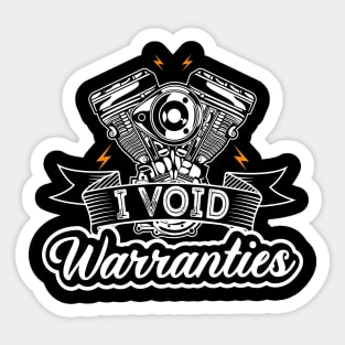 Cool I Void Warranties Motorcycle Sticker